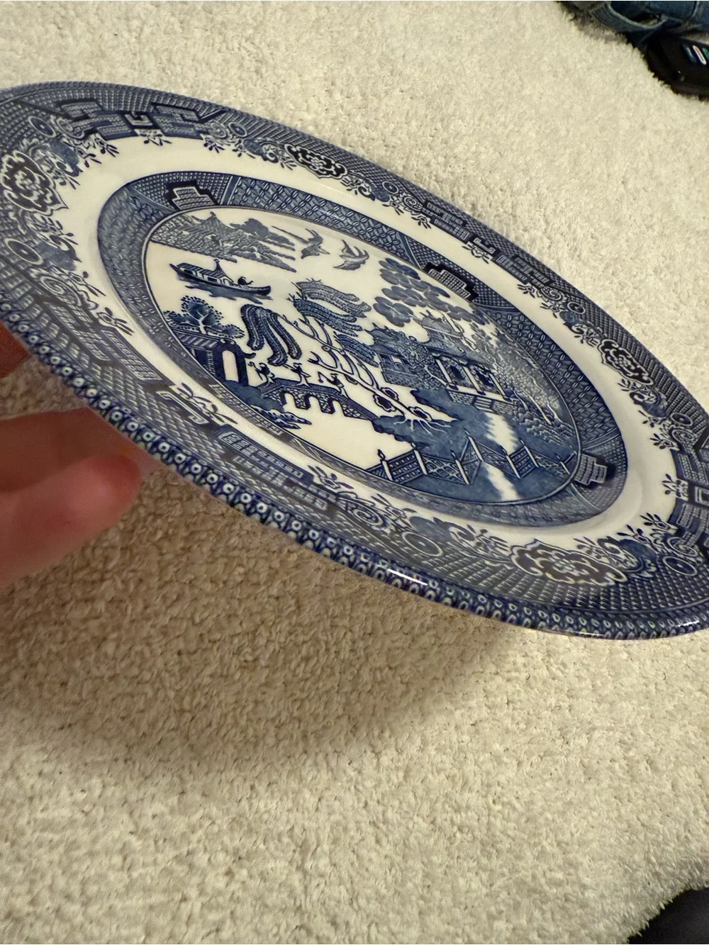 Vintage Churchill England 10 1/4” dinner plate - Blue Willow Pattern